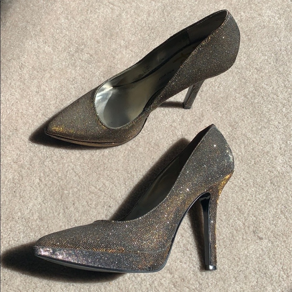 Nine West copper glitter heels *amazing condition